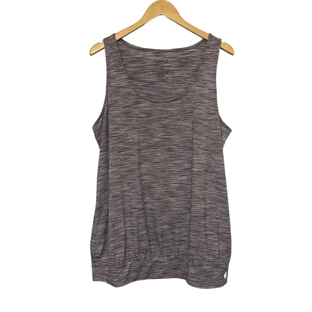 Torrid Womens Size 2 2X 18/20 Active Tank Space Dye Purple Scoopneck Activewear - Picture 1 of 9
